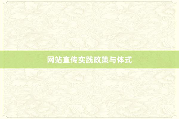 网站宣传实践政策与体式